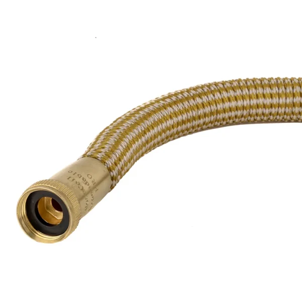 HoseCoil 50' Expandable PRO w/Brass Twist Nozzle & Nylon Mesh Bag - Gold/White - Image 2