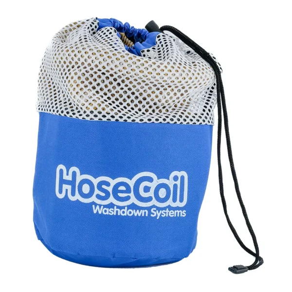 HoseCoil 50' Expandable PRO w/Brass Twist Nozzle & Nylon Mesh Bag - Gold/White - Image 4