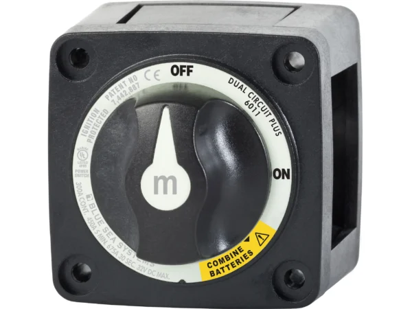 Blue Sea M-Series Battery Switch On/Off Dual Circuit Plus Black