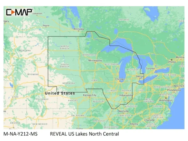 C-MAP Reveal Inland US Lakes North Central