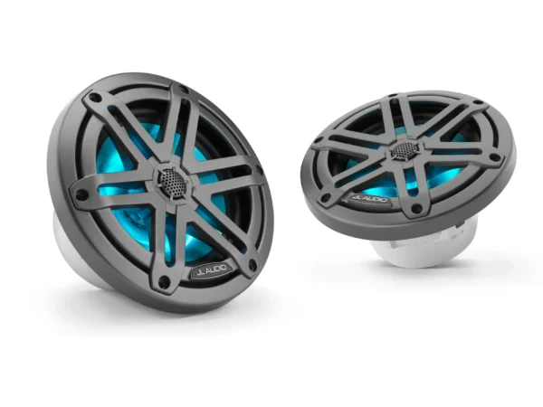 JL Audio M3 6.5in Coaxial Speakers Gray Sport Grille with RGB LED