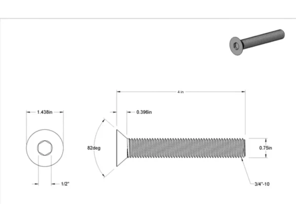 Sea Swivel Stainless Bolt 3/4-10 4in Long