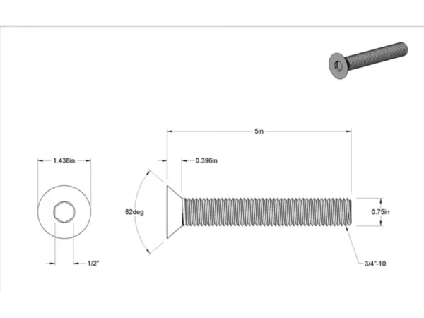 Sea Swivel Stainless Bolt 3/4-10 5in Long