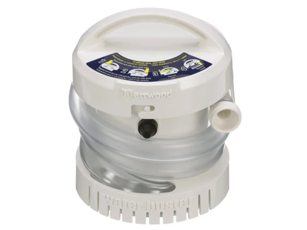 Attwood WaterBuster Portable Pump 200 GPH, 125GPH at 2ft Head, Max Head 4ft