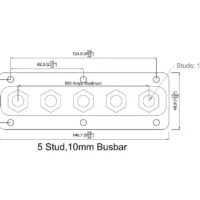 BEP Heavy Duty Buss Bar 5 3/8in Studs 650 Amp
