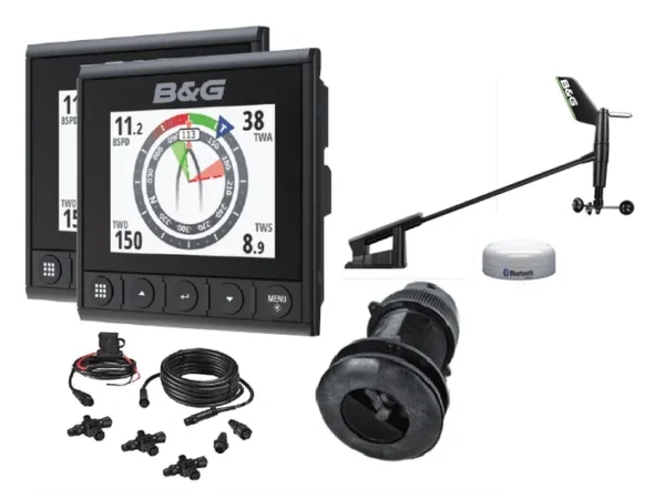 B&G Triton2 Speed/Depth/Wind Dual Display Wireless Package with DST10 and WS320