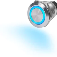 Blue Sea 4161 10A Push Button LED Ring Switch Off-(On) Blue Momentary On