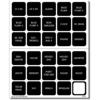 Blue Sea 4218 Label Kit DC H2O 30 Square Black V2