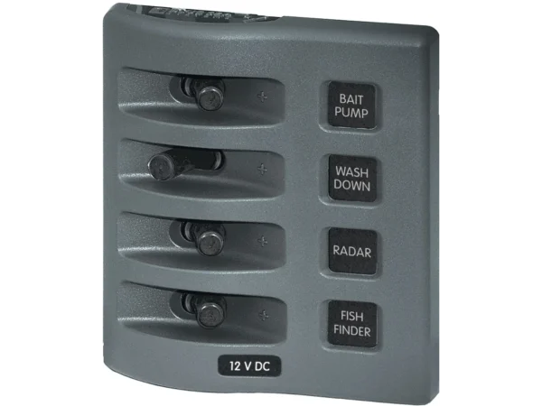 Blue Sea Weather Deck Panel 12v 4 Gang Switch Panel