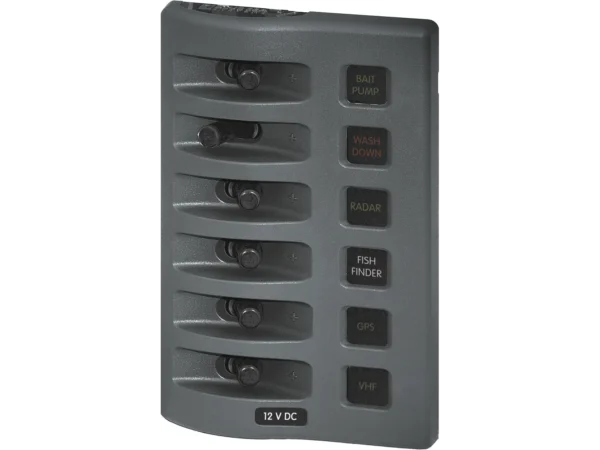 Blue Sea Weather Deck Panel 12v 6 Gang Fuse Panel
