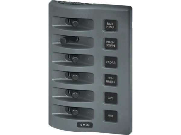 Blue Sea Weather Deck Panel 12v 6 Gang Switch Panel