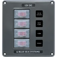 Blue Sea Water-Resistant 12V 4 Circuit Breaker Switch Panel
