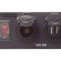 Blue Sea Water-Resistant 12V 15A Circuit Accessory Panel with 12v Socket and Dual USB