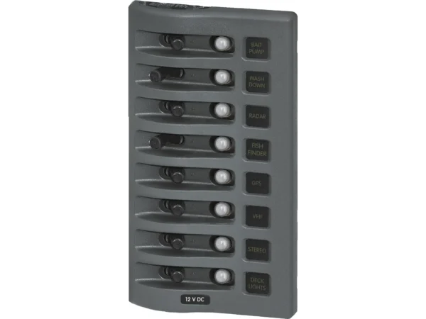 Blue Sea Weather Deck Panel 12v 8 Circuit Breaker Panel