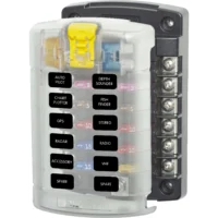 Blue Sea 5029 12-Gang Fuse Block ST ATO/ATC with Cover