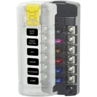 Blue Sea 5035 6-Gang Fuse Block ST ATO/ATC Independent Circuits and Cover
