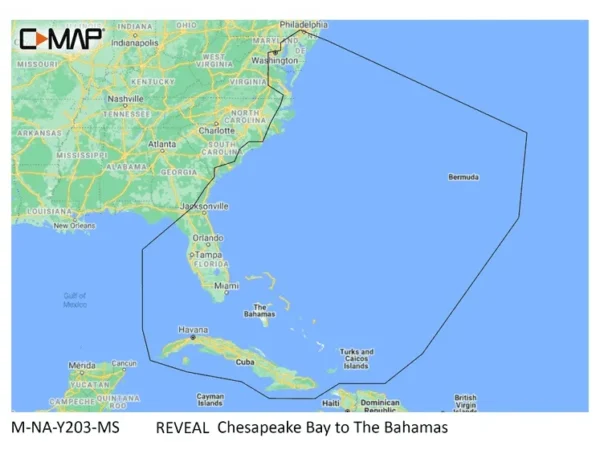 C-MAP Reveal Coastal Chesapeake Bay to the Bahamas