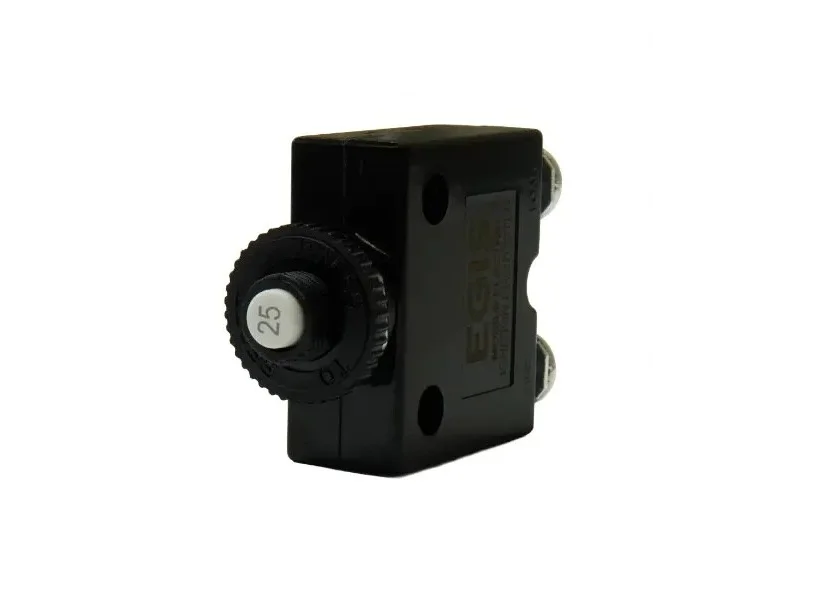 EME471025_001 EGIS Push Button Panel Mount Circuit Breaker Screw Terminals 25 Amp Retail Pack - Image 1