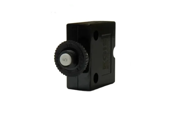 EME471105_001 EGIS Push Button Panel Mount Circuit Breaker Spade Terminals 5 Amp Retail Pack - Image 1