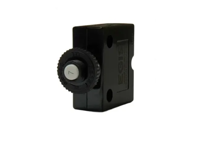 EME471107_001 EGIS Push Button Panel Mount Circuit Breaker Spade Terminals 7 Amp Retail Pack - Image 1