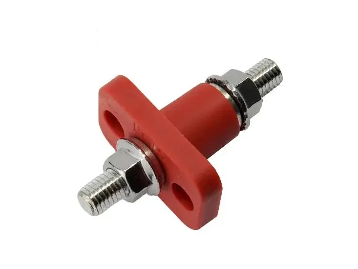 EME6250131_001 EGIS Feed Through Terminal Red M8 (5/16") Retail Pack - Image 1