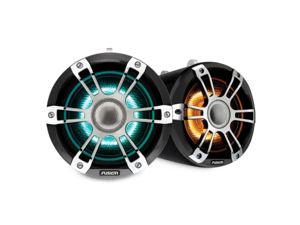 Fusion SG-FLT772SPC 7.7in Tower Speaker Chrome With CRGBW Lighting