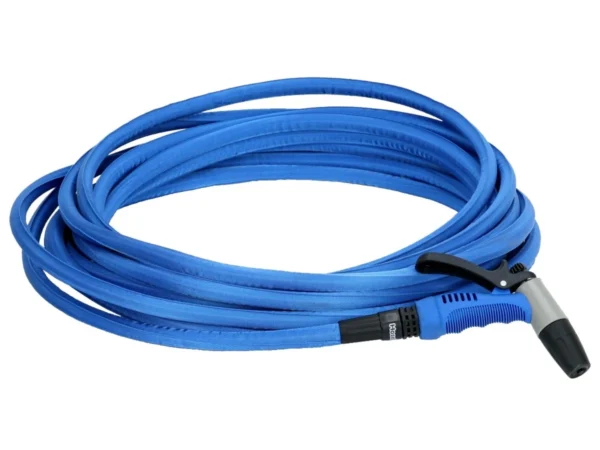 HoseCoil 50ft Blue Flexible Hose Kit with Rubber Tip Nozzle