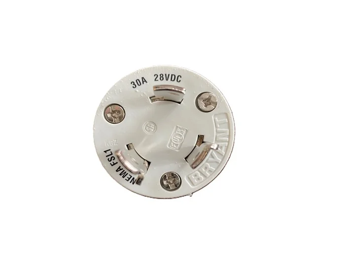 HUBHBL328DCPW Hubbell HBL328DCPW 30A 28V DC Locking Connector Male White - Image 1