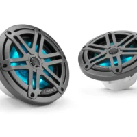 JL Audio M3 6.5in Coaxial Speakers Gray Sport Grille with RGB LED