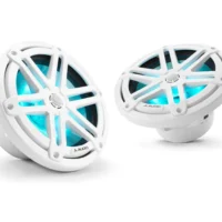JL Audio M3 7.7in Coaxial Speakers White Sport Grille with RGB LED