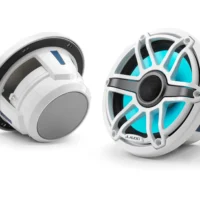 JL Audio M6 7.7in Coaxial Speakers White Sport Grille with RGB LED