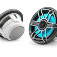 JL Audio M6 7.7in Coaxial Speakers Titanium Sport Grille with RGB LED