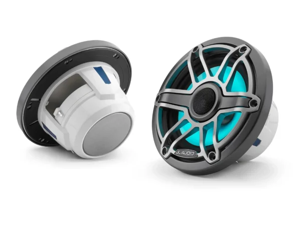 JL Audio M6 6.5in Coaxial Speakers Titanium Sport Grille with RGB LED