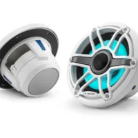 JL Audio M6 6.5in Coaxial Speakers White Sport Grille with RGB LED