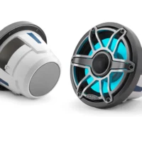 JL Audio M6 8.8in Coaxial Speakers Titanium Sport Grille with RGB LED
