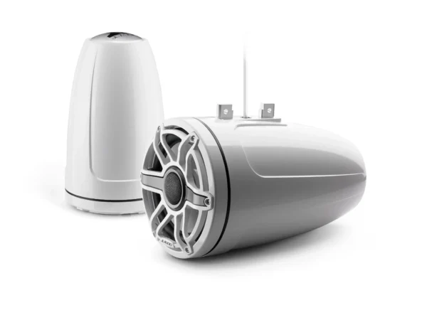 JL Audio M6 8.8in Enclosed Tower Speakers White Sport Grill - Image 1