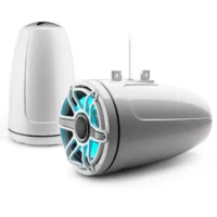 JL Audio M6 8.8in Enclosed Tower Speakers White Sport Grill with RGB LED