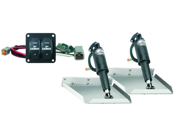 Lenco 12inx12in Edge Mount Trim tab Kit 12v with Double Rocker Switch