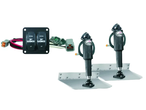Lenco 12inx12in Standard Mount Trim tab Kit 12v Standard Integrated Switch