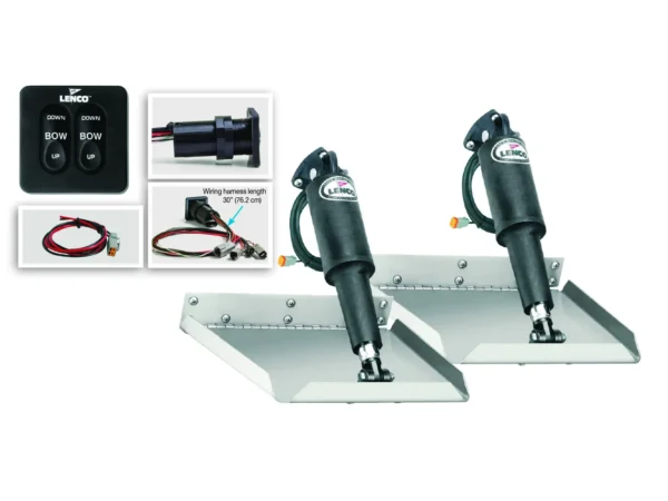 Lenco 12inx12in Edge Mount Trim tab Kit 12v with Standard Switch