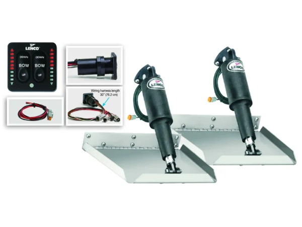 Lenco 12inx12in Edge Mount Trim Tab Kit 12v with LED Integrated Switch