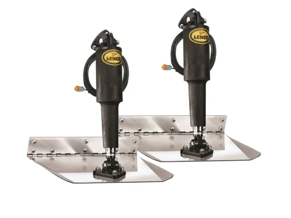 Lenco 12inx12in Standard Mount Trim Tab Kit 12v Electro Polished