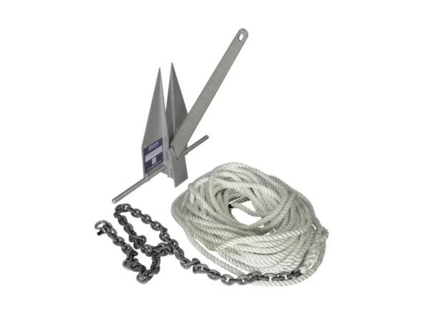 Lewmar 10LB LFX Anchoring Kit with 15ft 5/16in G4 Chain 200ft 5/8in 8-Plait Line