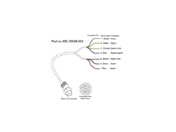 Lowrance 000-10046-001 Pigtail Bare Wires To Blue Connector
