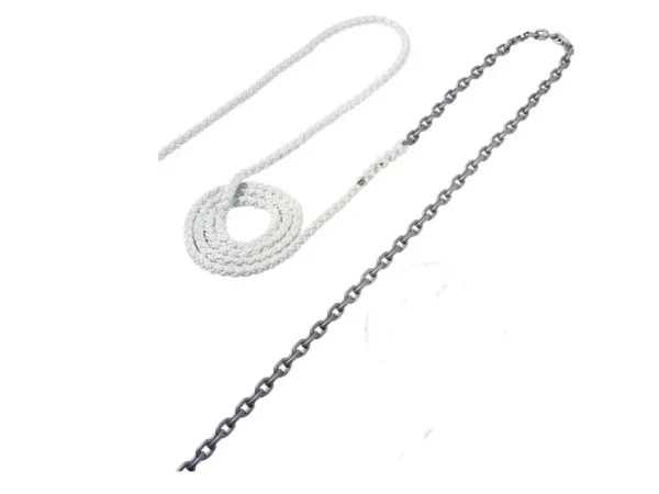 Maxwell 25ft of 3/8in HT Chain Splice to 250ft of 5/8in Nylon Brait Line