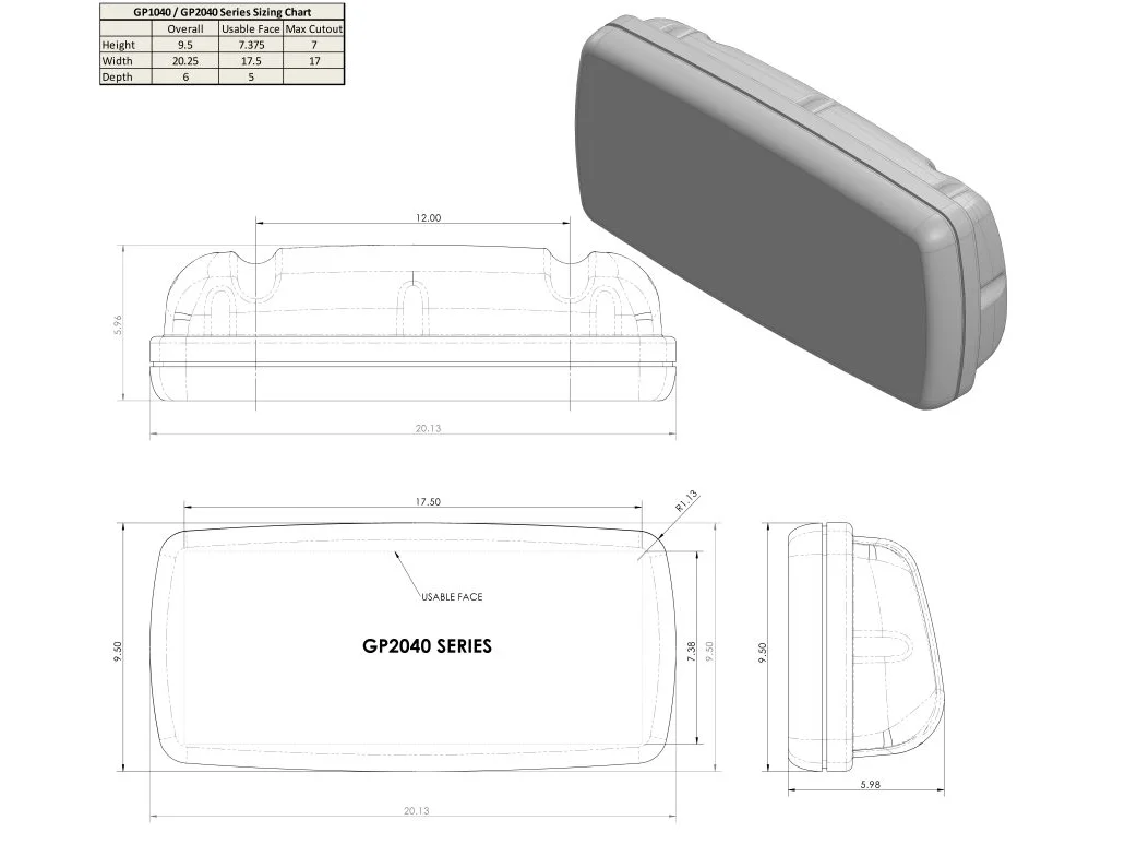 NAVGP204022 Navpod GP2040-22 SystemPod for Raymarine es95/97/98 & AXIOM PRO 9 - Image 1