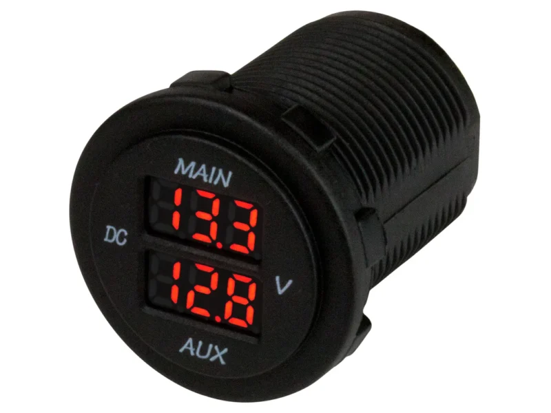 Sea-Dog Round Voltage Meter 5V-15VDC w/Rainbow Dial