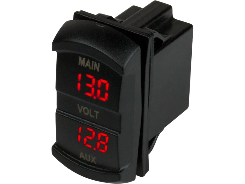 Sea-Dog Dual Volt Meter Rock Switch 10V-48VDC