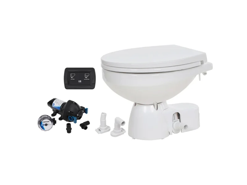 Jabsco Quiet Flush E2 Raw Water Toilet Regular Bowl - 24V – Soft Close Lid