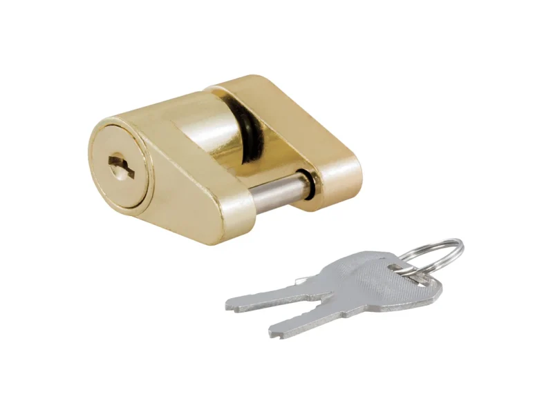 CURT Coupler Lock - 1/4" Pin - 3/4" Latch Span - Padlock - Brass-Plated